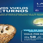 Vuelos nocturnos LAN Perú ofertas nacionales desde 58 dólares