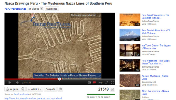 Canal de videos de Fertur Perú Travel en Youtube - Videos de Turismo Peru