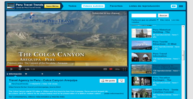 Videos turísticos de Perú en Youtube - Videos HD
