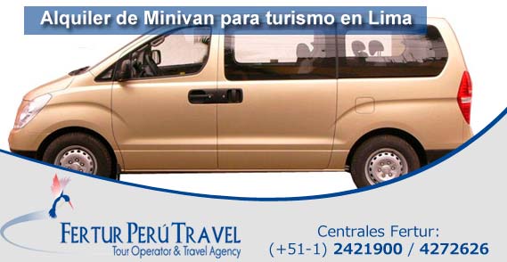 Alquiler de minivan para turismo en Lima