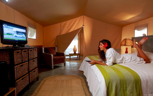 Vista interior de la Carpa Beduina Suite en Hotel Vichayito Bungalows y Carpas