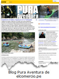 Deportes de aventura en El Comercio con el blog "Pura Aventura"