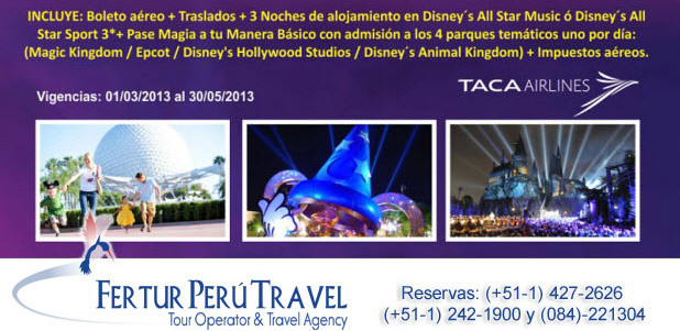 Paquetes turisticos a Disney económicos desde Lima