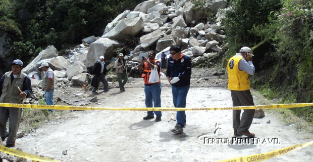 Deslizamientos de tierra en la camino a Machu Picchu
