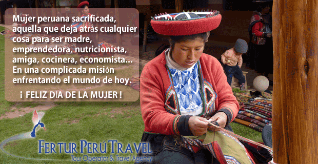 Mujer cuzqueña en labores artesanales de tejido - Chinchero, Perú