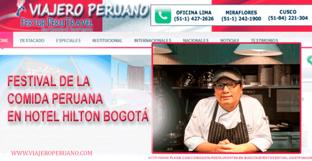 La gastronomía peruana promovida en Colombia por el Hotel Hilton