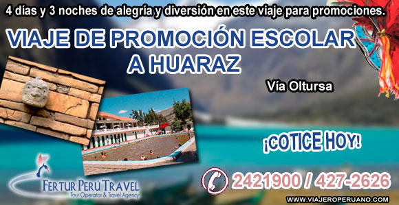 Tours a Huaraz para escolares viaje de promoción