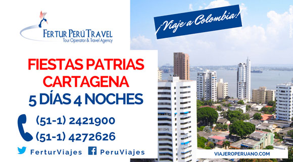 Paquete a Cartagena 5 días 4 noches por Fiestas Patrias