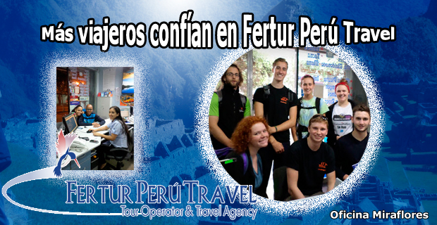 Fotos de turistas en la oficina de Fertur Perú Travel de Miraflores