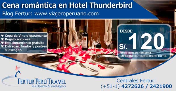 Cena por San Valentín en Hoteles Thunderbird