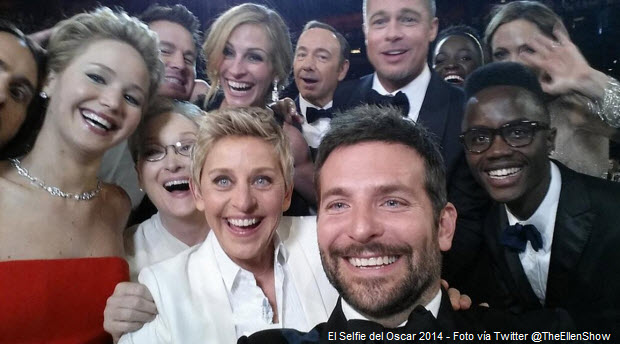 Famoso Selfie del Oscar 2014 vía Twitter