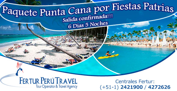 Tours a Punta Cana por Fiestas Patrias desde Lima