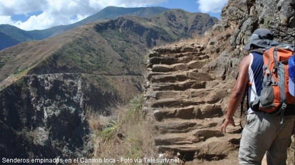 Senderos empinados en el Camino Inca