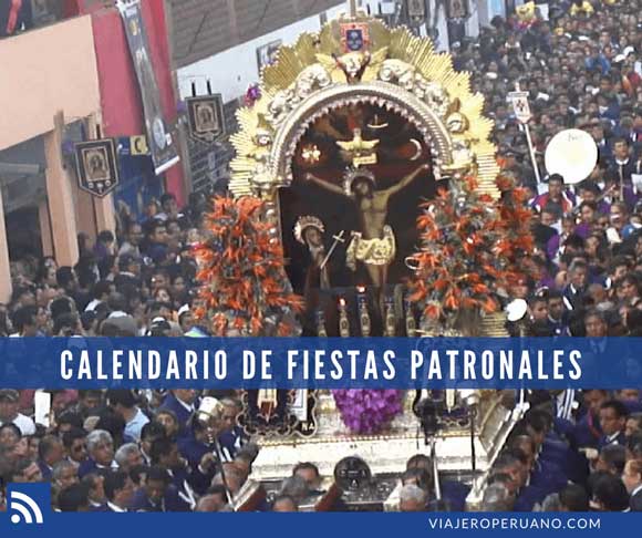 Imagen Procesión del Señor de los Milagros como parte de las Fiestas Patronales del Perú en octubre