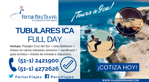 Full day con tubulares en Ica a precios 2023 + Sandboarding e Islas Ballestas en Paracas