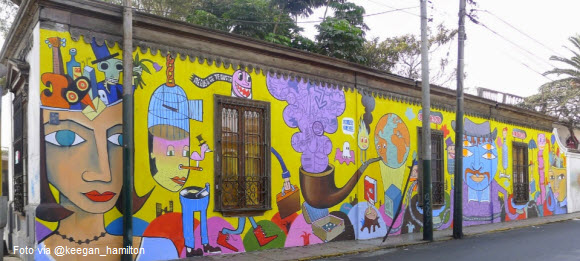 Murales cultura urbana en calle 28 de Julio de Barranco
