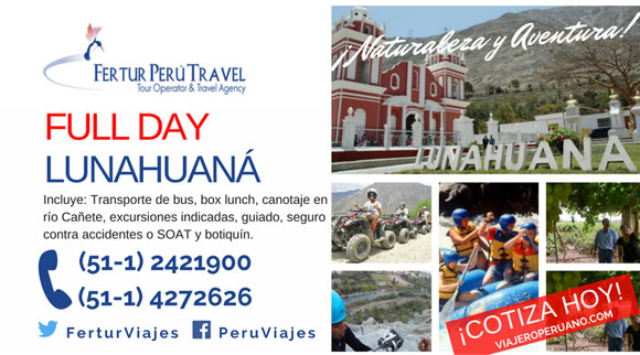 Lunahuaná Full Day en bus desde Lima Precios