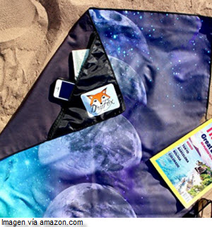 Útil toalla para la playa con bolsillo oculto para llevar tu dinero o tarjetas.