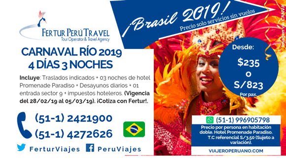 Carnaval Río 2019 - Reserva de paquete con entrada al Sambódromo