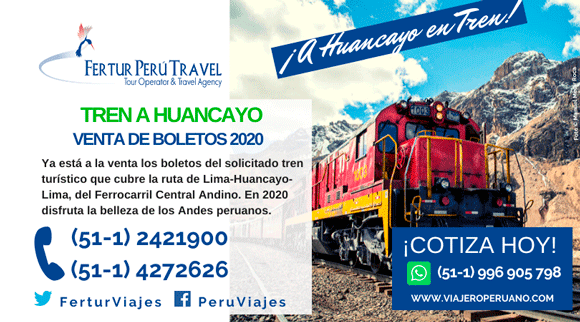 Tren a Huancayo 2020: Venta de boletos con Fertur Perú Travel