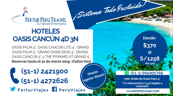 Ofertas Hoteles en Cancún Todo Incluido: Hoteles Oasis 4D 3N